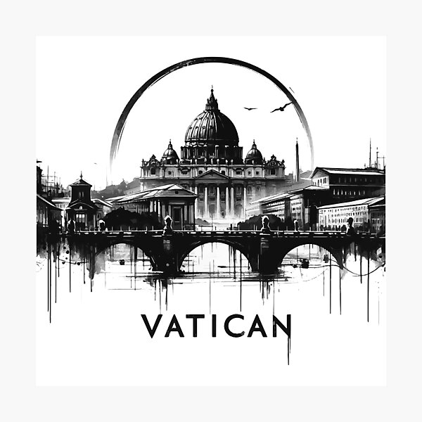 Item preview, Sumie Vatican City Travel Painting designed and sold by TomFrontierArt.