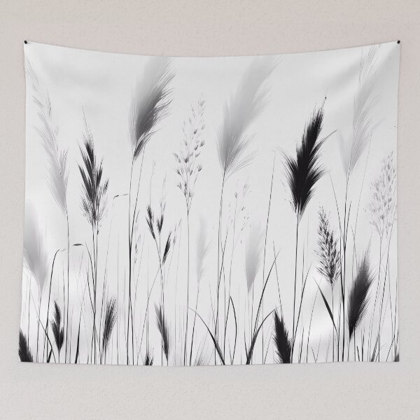 Item preview, Black and white long grasses.  designed and sold by ShazellArt.