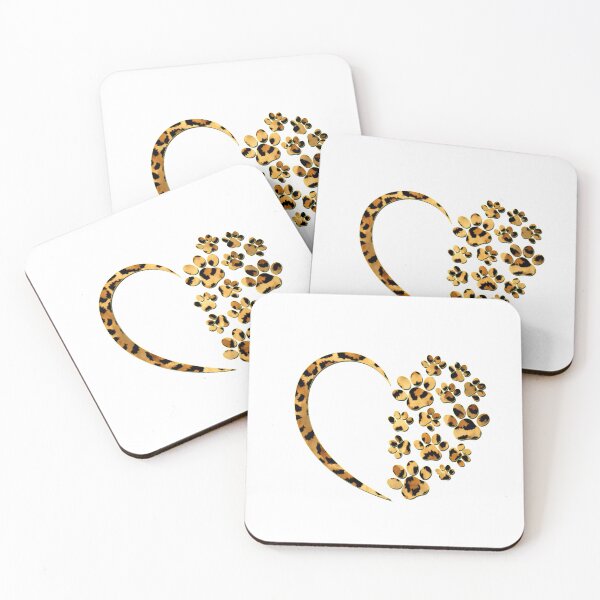 Item preview, Dog Paw Print Heart Leopard Skin Cute Animal Print Dog Lover designed and sold by ZANNIX.