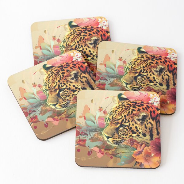 Item preview, Leopard sneaks through flowering bushes designed and sold by FlowersColorful.