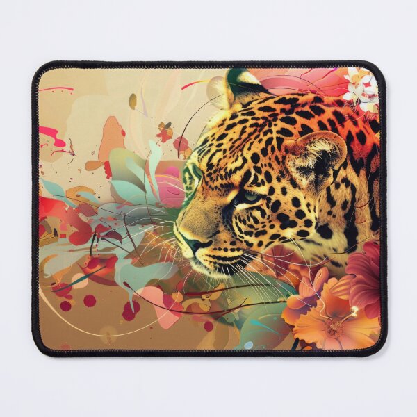 Item preview, Leopard sneaks through flowering bushes designed and sold by FlowersColorful.