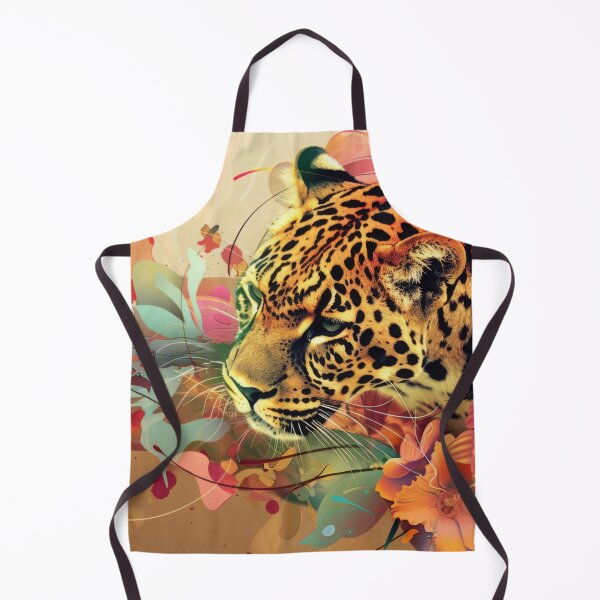 Item preview, Leopard sneaks through flowering bushes designed and sold by FlowersColorful.