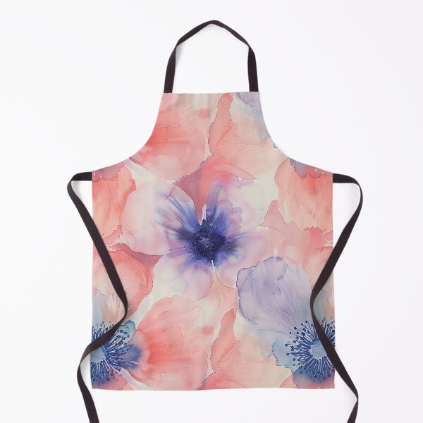 Aperçu de l'œuvre Aquarelle Fleurs Rose Corail Violet Abstrait créée et vendue par NikkofTime.