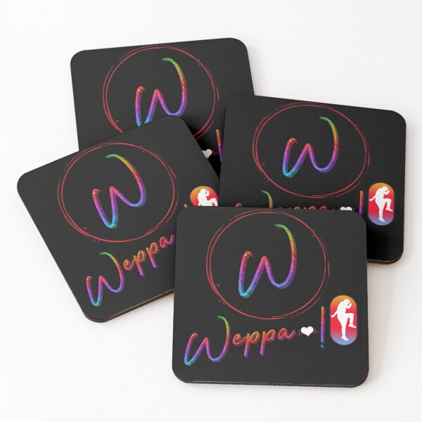 Item preview, Logo of my fitness activity Weppa with personaje MULTICOLOR FONDO NEGRO designed and sold by Alva-Allatino.