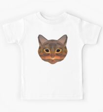 Low Poly Double Exposure Cat Kids Tee