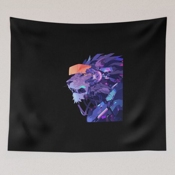 Item preview, Cyber Black Lion // Black Lion // Cool Animal // Cyber Animal // Future Animal Art // Animal Warrior // Animal Cute Art // Gaming Aesthetic stickers designed and sold by SMARTKIT  DESIGNAGENCY.