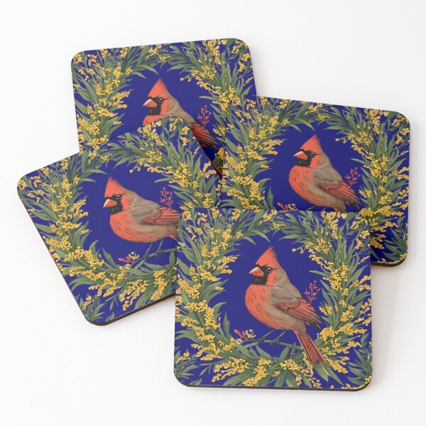 Item preview, Kentucky Cardinal Bird With Yellow Flower Wreath designed and sold by taiche.