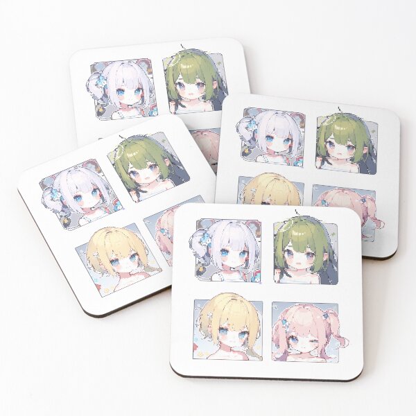 Item preview, Pixelated Anime Quartet Portraits designed and sold by Eternalstella.