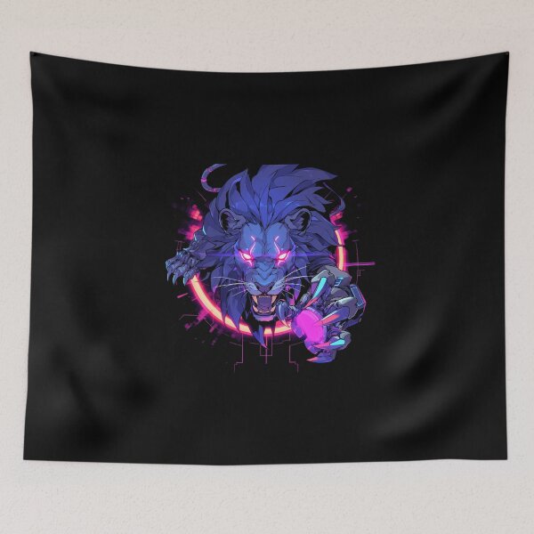 Item preview, Cyber Black Lion // Black Lion // Cool Animal // Cyber Animal // Future Animal Art // Animal Warrior // Animal Cute Art // Gaming Aesthetic stickers designed and sold by SMARTKIT  DESIGNAGENCY.