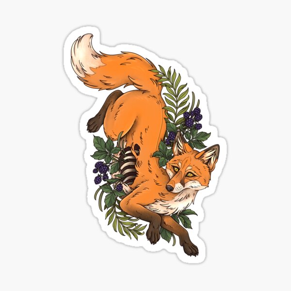 Item preview, Vulture Culture Red Fox Forestcore Memento Mori Taxidermy Whimsigoth Fox Tattoo Design Animal Bones Death Decay designed and sold by Veymoth.