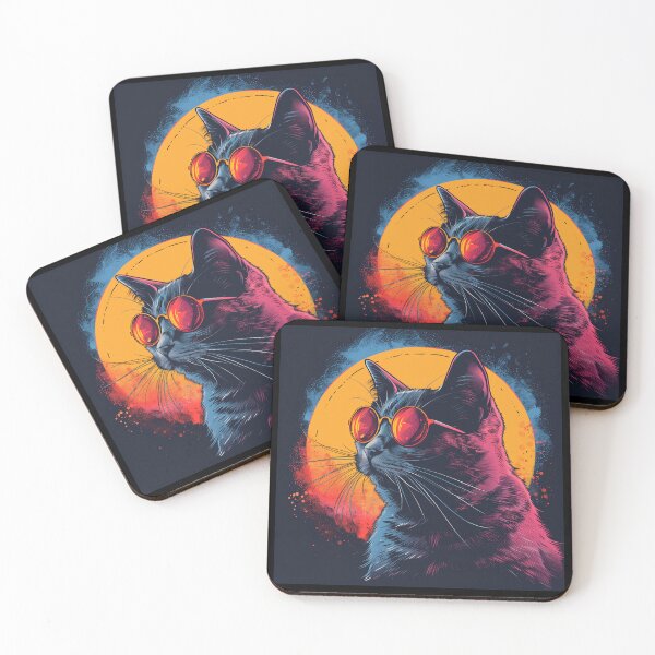 Item preview, Synthwave Cat: Retrofuturistic Meows designed and sold by Artful-Adam.