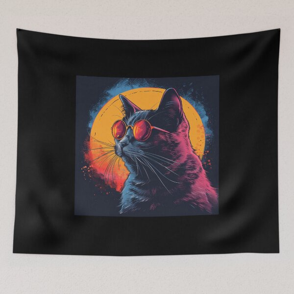 Item preview, Synthwave Cat: Retrofuturistic Meows designed and sold by Artful-Adam.