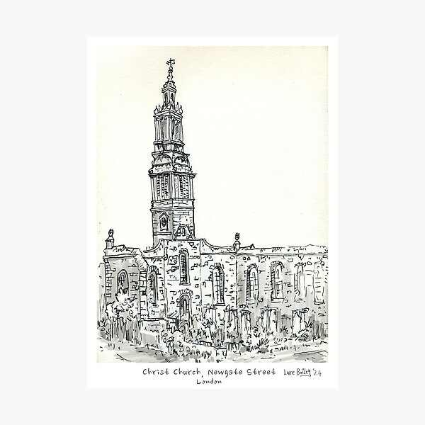 Item preview, Christ Church Newgate Street , London , Pen and Ink designed and sold by Luke Bailey.