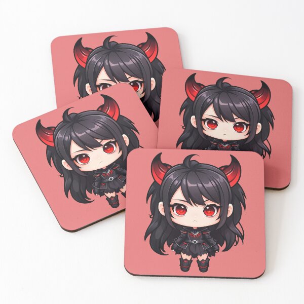 Aperçu de l'œuvre Fille Kawaii Avec Des Cornes De Démon Rouges créée et vendue par MadnessEnvelope.
