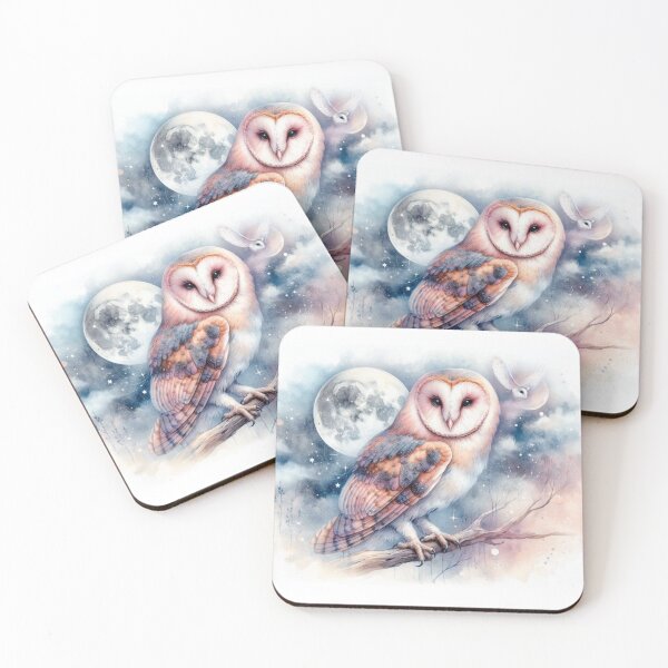 Item preview, Dreamy Water Paint Owl designed and sold by BluesSketchbook.