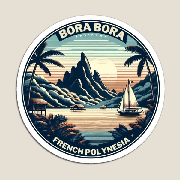 Aperçu de l'œuvre Bora Bora Style Vintage Voyage Paradis Polynésie Française créée et vendue par DarekShop.