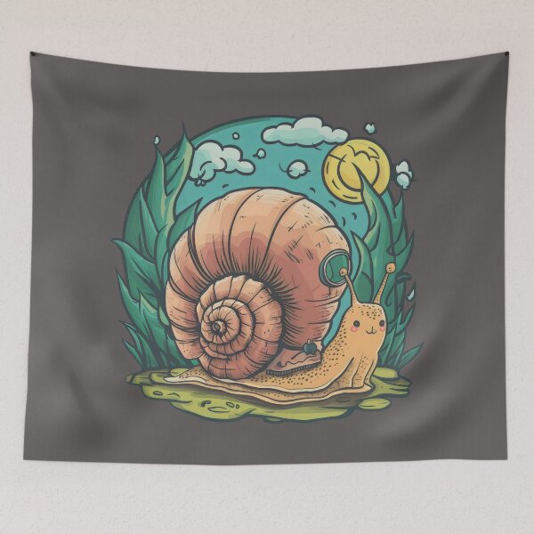 Artikelvorschau, süße Schnecke mit einem Hybrid aus Schneckenhaus und Wohnmobil entworfen und verkauft von Firas Aljazzar.
