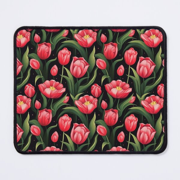 Item preview, Pink Tulip Flower Seamless Pattern designed and sold by CreatureHouse95.