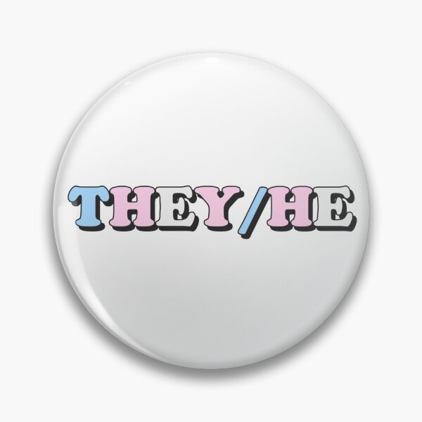 Item preview, they/he trans pride flag pronouns designed and sold by wordswithfonts.