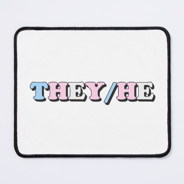 Item preview, they/he trans pride flag pronouns designed and sold by wordswithfonts.