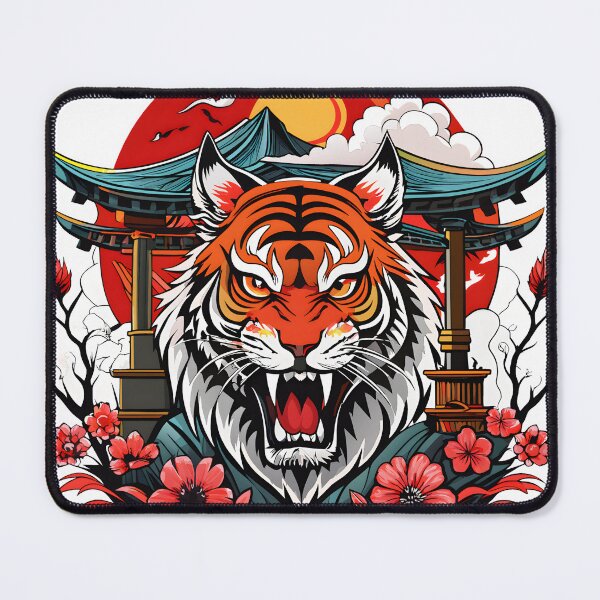 Item preview, Asian Tiger Pagoda Illustration designed and sold by Arextr.