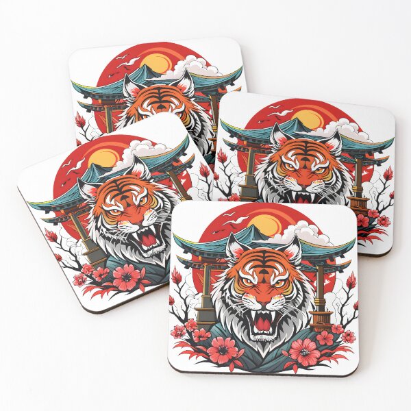 Item preview, Asian Tiger Pagoda Illustration designed and sold by Arextr.