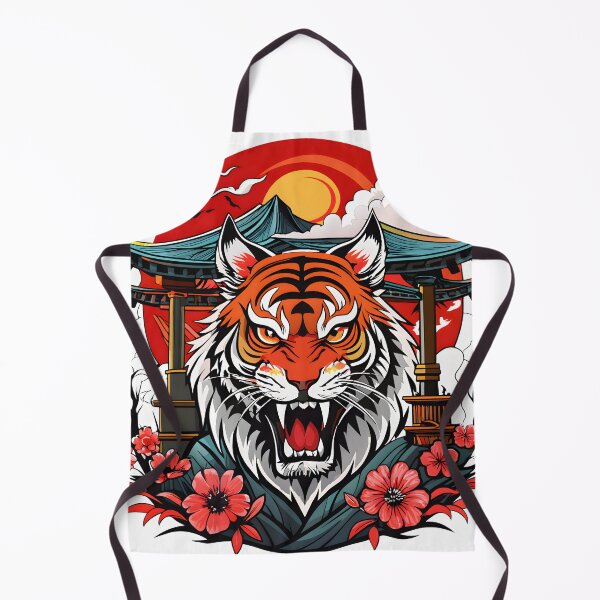Item preview, Asian Tiger Pagoda Illustration designed and sold by Arextr.