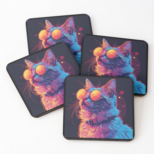 Item preview, Cat's Grace in Vaporwave Aesthetics designed and sold by Artful-Adam.