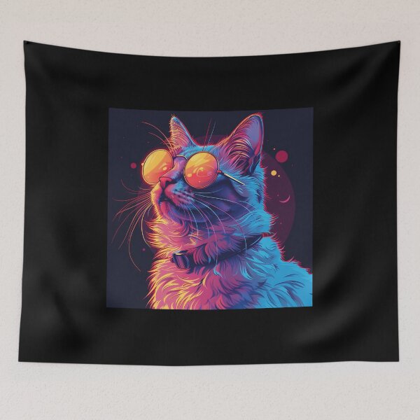 Item preview, Cat's Grace in Vaporwave Aesthetics designed and sold by Artful-Adam.