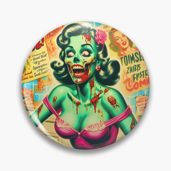 Item preview, Vintage Zombie Pin-up designed and sold by PulpVintage.