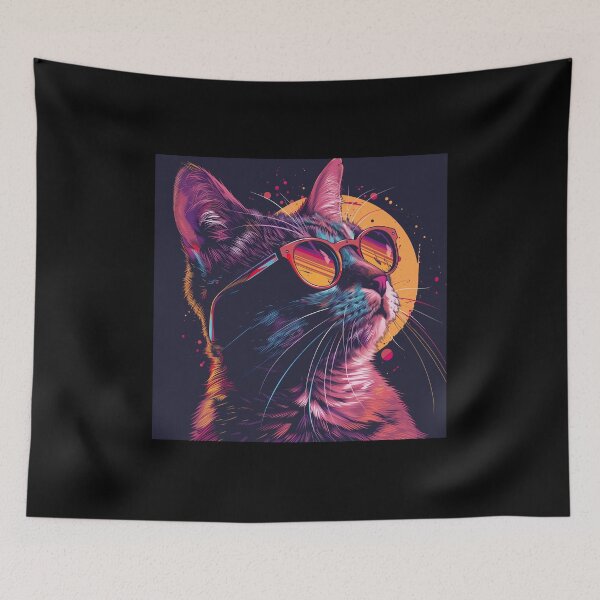 Item preview, Stylish Disco Cat Portrait designed and sold by Artful-Adam.