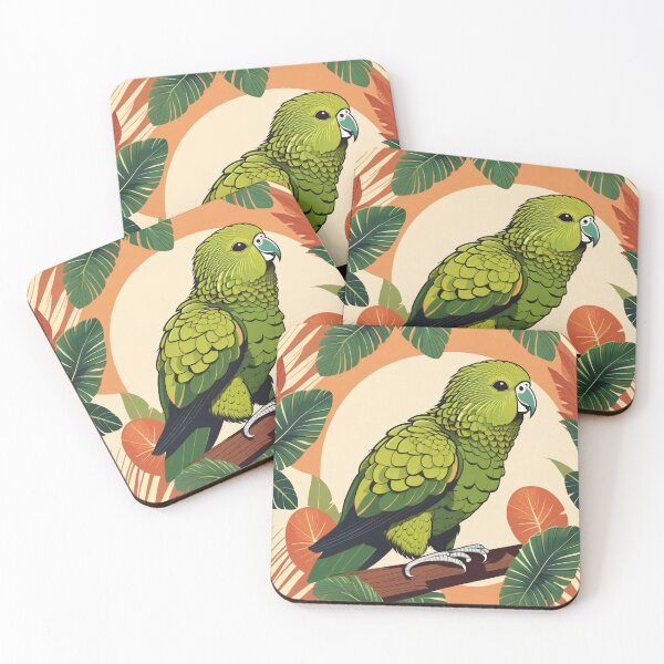 Item preview, Kakapo Botanical NZ Flightless Parrot Illustration designed and sold by DreamCraze.