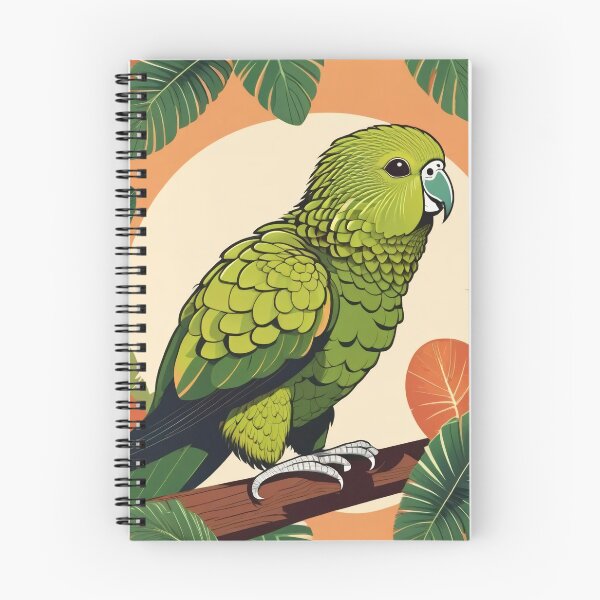 Item preview, Kakapo Botanical NZ Flightless Parrot Illustration designed and sold by DreamCraze.
