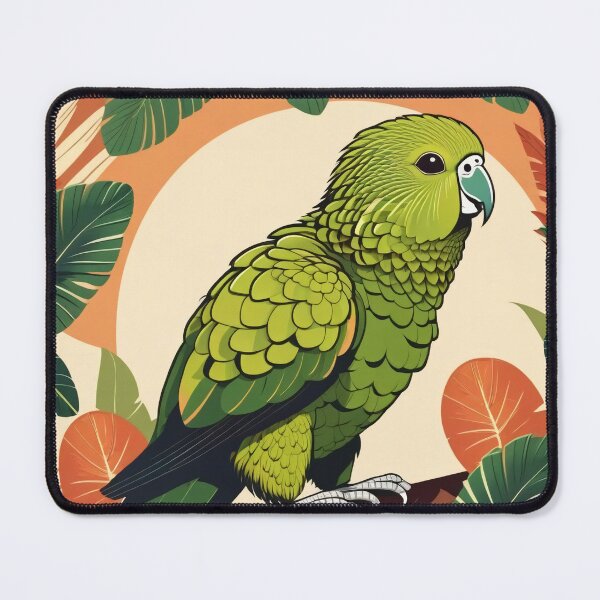 Item preview, Kakapo Botanical NZ Flightless Parrot Illustration designed and sold by DreamCraze.
