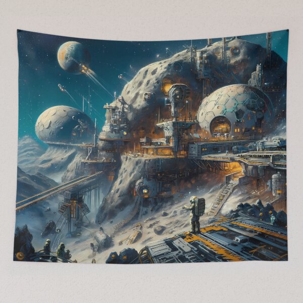 Item preview, Zephyr IX Mining Colony in Space designed and sold by LivingArtClips.