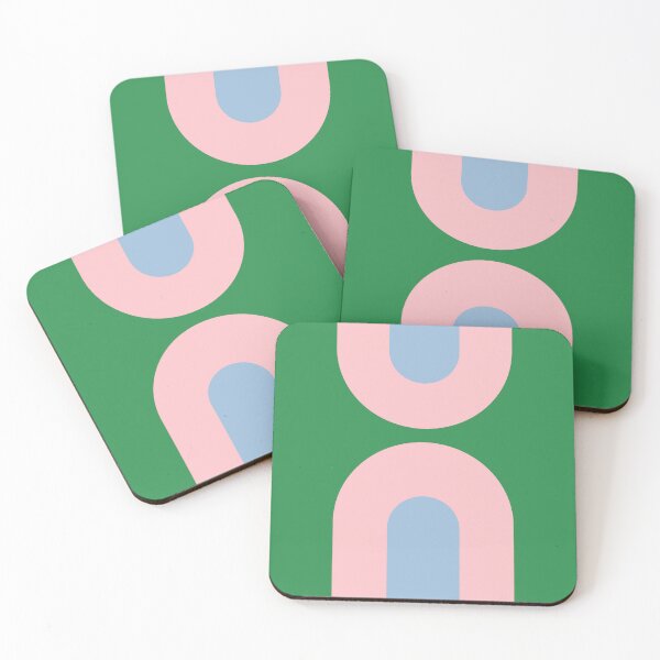 Item preview, Bold Minimal Double Arch Pattern in Green, Pink, and Pastel Blue designed and sold by kierkegaard.
