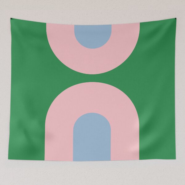 Item preview, Bold Minimal Double Arch Pattern in Green, Pink, and Pastel Blue designed and sold by kierkegaard.
