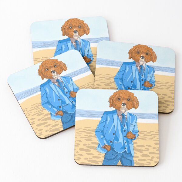 Item preview, Suave Canine Style: Dog in a Suit Enjoying the Beach designed and sold by GrizzlyCollective.