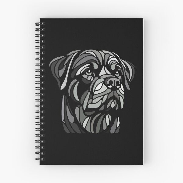 Item preview, Rottwieler dog, rott, rottie geometric art, pop art, black and white polygonal illustration designed and sold by CutOriginalArt.