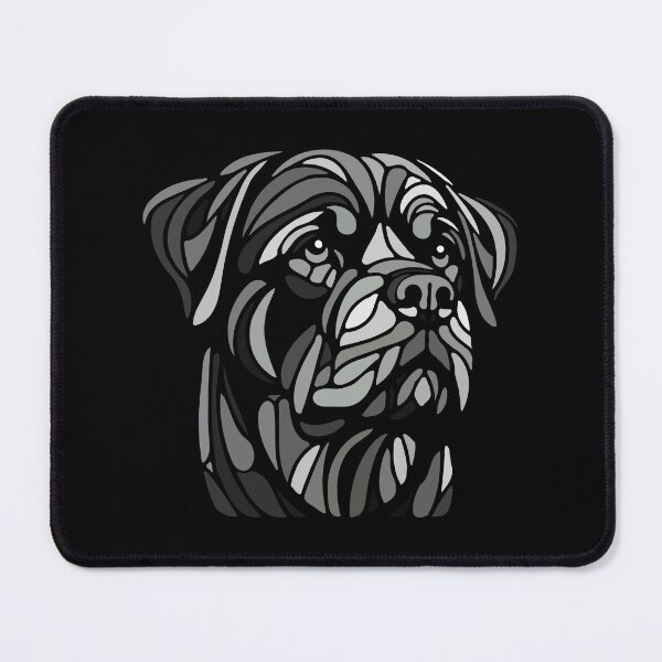 Item preview, Rottwieler dog, rott, rottie geometric art, pop art, black and white polygonal illustration designed and sold by CutOriginalArt.