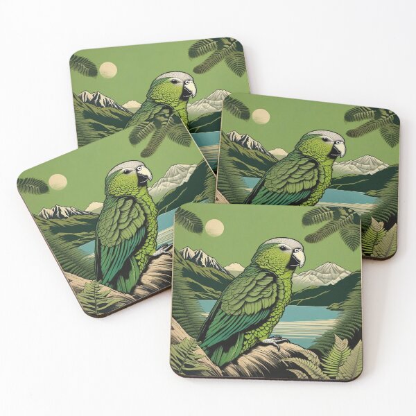 Item preview, Kakapo New Zealand Parrot Landscape Art designed and sold by DreamCraze.