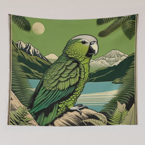Item preview, Kakapo New Zealand Parrot Landscape Art designed and sold by DreamCraze.