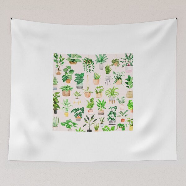 Item preview, The Green Ensemble - Watercolor Potted Plants designed and sold by FikaCreation.