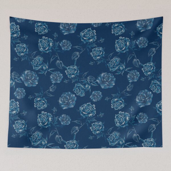 Item preview, cyanotype style rose print designed and sold by RODRIGORo.