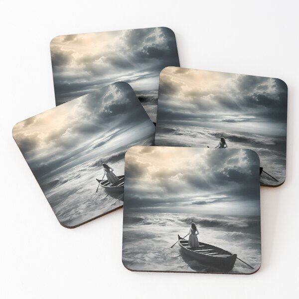 Item preview, "Solitary Voyage" Monochromatic Alone At Sea designed and sold by ShadeScapeArt.