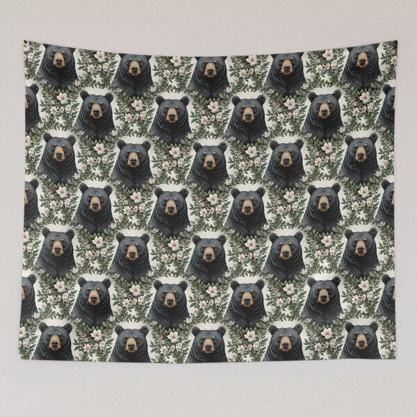 Item preview, Louisianan Black Bear Peeking Through Magnolia Flowers designed and sold by taiche.