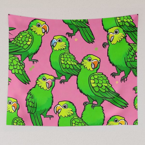 Item preview, Kakapo NZ Parrot Pattern with Pink Background designed and sold by DreamCraze.