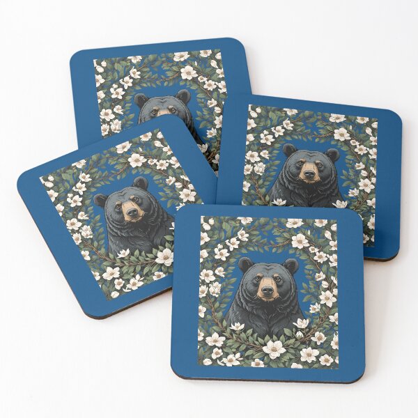 Item preview, Louisianan Black Bear Peeking Through Magnolia Flowers designed and sold by taiche.