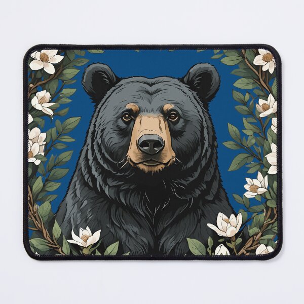 Item preview, Louisianan Black Bear Peeking Through Magnolia Flowers designed and sold by taiche.