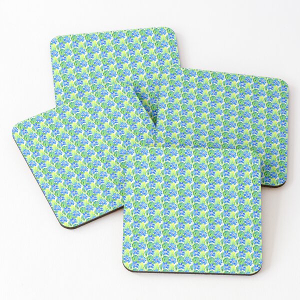Item preview, Blue Green Flowers Pattern designed and sold by Tsveti Dinkova.